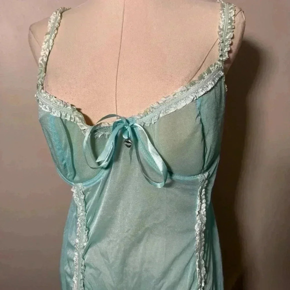 Coquette  mermaid blue sheer chemise L - Picture 4 of 7